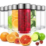 8 Pcs 10 Oz Wide Mouth Glass Water Bottles Reusable Juice With .... Fixed Price $50.21.