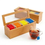 Tea Bag Organizer Bamboo Box With Acrylic Lid Storage H.... Fixed Price $31.46.