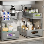 Corbyles 2-PACK 15.74" Under Sink Organizer, 2-TIER Pull-out, Ball-bearing Slide. Fixed Price $89.98.