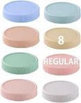 8 Pack Regular Mouth Plastic Mason Jar Lids For Ball, Kerr And Multicolored. Fixed Price $9.11.