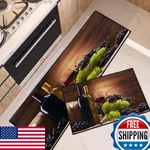 Tayney Red Wine Kitchen Rugs Mats Set Of 2 Non-skid Washable Grapes. Fixed Price $44.61.