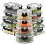 Joyjolt 24PC Borosilicate Glass Storage Containers With Lids Black,. Fixed Price $59.65.
