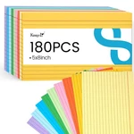 Koogel 180PCS Ruled Index Cards, Lined Neon Color Flash Note Study 5 Inch. Fixed Price $20.26.