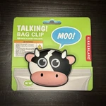 New Novelty Talking Bag Clip Cow Moo Kitchen Kikkerland. Fixed Price $5.00.