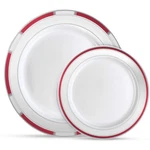Designer Dinnerware Set 32 Disposable Plastic Party Plates With Bu.... Fixed Price $41.79.