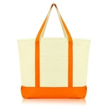 Dalix 22" Large Cotton Canvas Zippered Shopping Tote Grocery Bag Black Blue. Fixed Price $13.99.