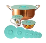 Silicone Lids Extra Large Teal Set Of 6 Sturdy Suction Seal Covers. Universal.... Fixed Price $47.99.