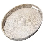 I-lan 17 Inch White Oval Rattan Extra Large Severing Tray Platter With.... Fixed Price $75.80.