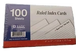 Bazic Ruled Index 3" 5" 100 Count, White Flashcards, 1-PACK,. Fixed Price $10.72.