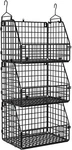 Puppycute Stackable Wire Storage Baskets For Kitchen 3 Pcs With 2 Hooks. Fixed Price $54.95.