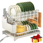 2-TIER Dish Drying Rack With Drainboard, Sink & Countertop Metal Or.... Fixed Price $41.44.
