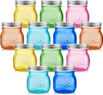 Tessco 12 Pieces 8 Oz Colored Mason Jars With Lids Blue,green,orange,pink. Fixed Price $44.41.