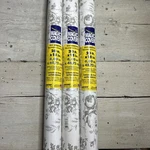 3 Contact Paper Magic Cover Adhesive 20 X 18 Ea. White Taupe Botanical New (u. Fixed Price $24.00.