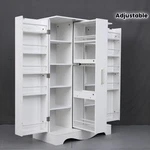 White Kitchen Pantry Storage Cabinet W/ Drawer Adjustable Shelves Sideboard. Fixed Price $97.00.