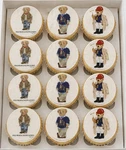 Set Of 12 Fancy Teddy Bear, Edible Paper, Cupcake Cookie Toppers Choose Size. Fixed Price $9.00.