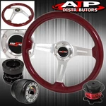 For 03-15 Accord Red Wood Deep Dish Steering Wheel + Quick Release Extender. Fixed Price $101.99.