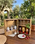 Portable Wooden Picnic Kitchen Storage Cabinet, Foldable Camping Food Box, Rusti. Fixed Price $99.90.