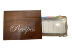 Wooden Recipe Box With 75 4X6 Cards Baking Cooking Nwt. Fixed Price $23.99.