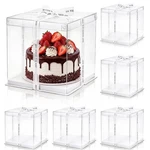 6 Pcs Clear Cake With Ribbon, 2-LAYER Tall Packaging Boxes 8X8X9 Inc.... Fixed Price $34.52.