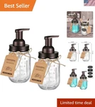 Foaming Soap Dispenser Mason Jar Rustproof Stainless Steel Lid 2 Pack Bathroo.... Fixed Price $32.00.