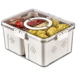 Refrigerator Organizer With Lids (2 Compartments), Fridge Storage, Org.... Fixed Price $42.63.