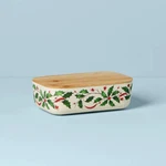 Lenox Holiday On The Go Christmas Holly Rectangular Bamboo Server - N/o. Fixed Price $21.97.