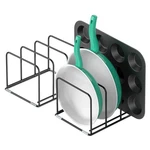 Korrtfid Kitchen Cabinet Organizer, 2PCS Steel Cookware Holder, Divided Holde.... Fixed Price $49.79.