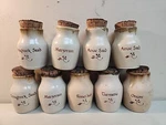 Vintage Pottery Container Set Of 9. Fixed Price $48.75.
