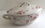 Charles Ahrenfeldt China AHR1159 Pink Flowers Gold Trim - Lidded Soup Tureen. Fixed Price $39.99.