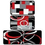 Maasechs 3 Pcs Red Black Geometric Kitchen Rugs And Mats Set Anti Fatigue Floor. Fixed Price $60.04.