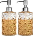 Gladpure Soap Dispenser - Pack, 12 Oz Clear Diamond Design Glass Refillable Ha. Fixed Price $18.75.