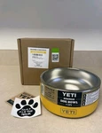 Yeti Boomer 4 Stainless Steel Dog Bowl Yellow Cups Durable Non-slip. Fixed Price $85.00.