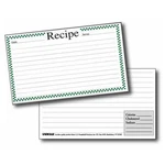 Labeleze Recipe Cards With Protective Covers 3 X 5 - Green Checks. Fixed Price $10.99.