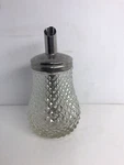 Diamond Pattern Glass Honey Sugar Dispenser With Stainless Steel Lid 6 Vintage. Fixed Price $14.85.