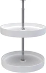 18" Dual Lazy Susan Organizer For Corner Cabinets - 2 Tier Plastic Shelves. Fixed Price $106.99.