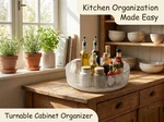 Rotating Lazy Susan Organizer For Kitchen Cabinet, Spice & Condiment Turntable. Fixed Price $24.99.