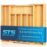 Sts Selected Bamboo Expandable Silverware Organizer - Adjustable Cutlery Tray Wi. Fixed Price $53.68.