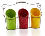 Kitchen Utensil Holder Set (4 Pieces) - 3 Ceramic Crocks & 1 Portable Wire Ca.... Fixed Price $39.82.