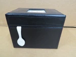 Black Leather Initial Gourmet Recipe Box With Dividers & Cards C.r.gibson. Fixed Price $39.99.