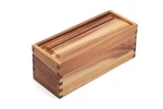 Acacia Wood Recipe Box Double Compartment For 3" 5". Fixed Price $58.97.