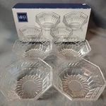 Set Of 4 Mikasa Japan Estate 6" Glass Serving Bowls Octagonal W/ Storage Box. Fixed Price $15.00.