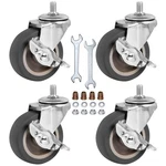 Baisasy Wheels, 3 Inch Stem Casters Set Of 4, Heavy Duty Slive Black. Fixed Price $30.90.