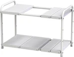 Deco Under Sink 2 Tier Expandable Shelf Organizer, Gray. Fixed Price $32.46.