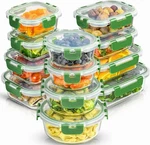 Joyjolt 24PC Borosilicate Glass Storage Containers With Lids 12 Airtight/freez. Fixed Price $52.20.