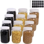 12 Pack 16 Clear Plastic Mason Jars With Seal Lids, Extra Oz,. Fixed Price $28.64.