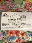 New All Clad 8 Piece Set Stainless Steel Measuring Cups & Spoons Retail Box. Fixed Price $85.00.