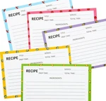 Recipe 50 Pcs Double Sided Thick Stock 4X6INCH, Multicolor. Fixed Price $9.46.
