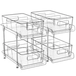 Hihegd 2-TIER Bathroom Organizer With Dividers, Clear Under Sink And Pull-out.... Fixed Price $35.70.