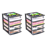 Gracious Living 4 Drawer Desktop Countertop Storage W/organizer, Black (2 Pack). Fixed Price $45.99.