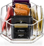 Hiceeden Acrylic Tea Bag Organizer, 5 Compartment Sugar Packets Holder Divided. Fixed Price $24.95.